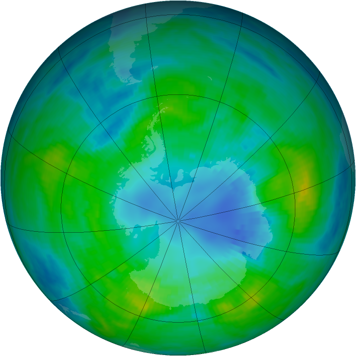 Antarctic ozone map for 11 April 1979